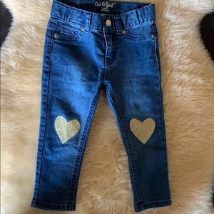 Cat & Jack Heart Knee Patch Jeans